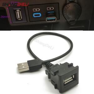 1PC 도요타 크로스 ALTIS AURIS CAMRY RAV4 2019 자동차 USB 연장 코드 소켓 커넥터 포트 액세서리에