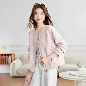여친 캐주얼 봄 점퍼 통근풍 깅엄 체크 숏 코트 슬림핏 집업 자켓 OP1