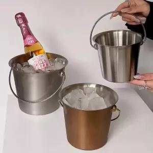 스테인리스 아이스버킷 얼음통 샴페인 맥주 와인 칠러 바스켓 양주 홈바 쿨러 차가운 양동이