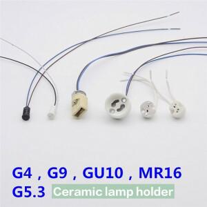 세라믹 GU10 MR16 GU5.3 G4 램프 홀더 소켓 베이스 어댑터 연장 와이어 커넥터 LED 할로겐 라이트용