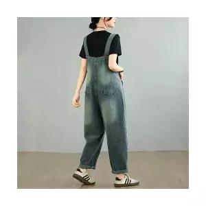 여성 점프슈트 봄가을 빈티지 데님 멜빵바지 DUCHI1