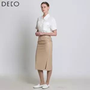 [데코(DECO)] 레더 주름 스커트 (택가격: 279000원)