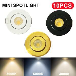 10~1개 12V 미니 COB LED 다운라이트 천장 조명 조절 가능 드라이브 프리 다운 쇼케이스 캐비닛 매립형 화