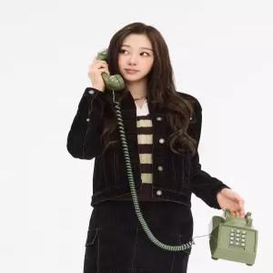 와키윌리 우먼스 벨벳데님 트러커 자켓 블랙 스타디움재킷 야구점퍼 WA2503J