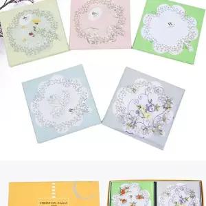 크리스찬 고급면 자수 남여 손수건 10매 선물 예쁜 효도선물 엄마수건 스카프 목수건