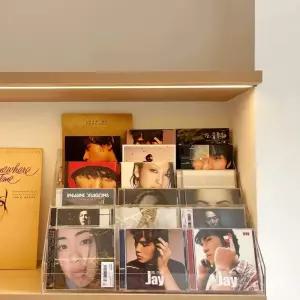 CD 보관함 아크릴 랙 시디케이스 투명 cd 플라스틱 3단 케이스 정리함