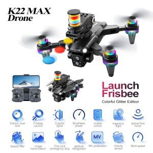 JCMO K22 MAX 프리스비 발사 드론 전문가용 HD 듀얼 카메라 브러시리스 모터 2.4Ghz 원격 조종 쿼드콥터