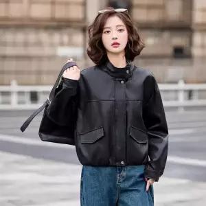 빈티지 차이나 양 봄가을 체크 여자재킷 코트 가죽 원템3