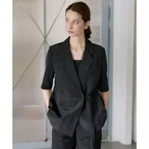 올리브 데 OLIVE DES 리본 여밈 오버핏 반팔 자켓 OW6MJ5400 1099555