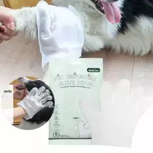 6PCS 고양이 개 일회용 장갑 수건 애완 동물 워시 린스 없음 세탁 탈취 드라이 클리닝 젖은