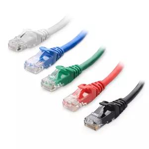 케이블 중요 10Gbps 5색 콤보 스내그리스 캣 6 이더넷 - 7피트 코드 다색 블랙 블루 화이트 그린 레드