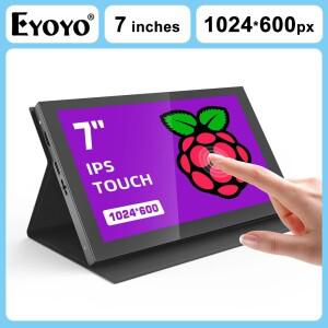 EYOYO 7인치 5포인트 정전식 터치스크린 1024x600 IPS 디스플레이 바나나 파이 Win7/8/10/11/라즈베리 파이