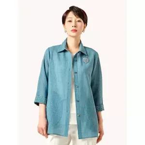 [Elegance Madam]린넨 라이크 배색 자켓 KYU2JK05_P427408346