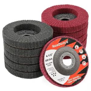 금속 및 목재 스크루 패드 연마 샌딩 페인트 녹 제거 휠을 위한 NuoDunco 10Pcs 320 600 그릿 플랩 4 1/2