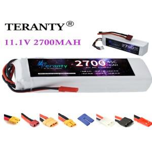 TERANTY 2700mAh 45C 3S 리포 배터리 RC 자동차 트럭 비행기 FPV UAV 드론 7.4V 2개
