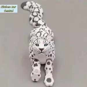 PC 6/2cm 3D 프린트된 눈표범 모델 시뮬레이션 다 가동식 동물 피규어 홈 데코레이션