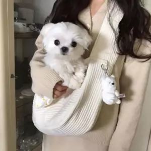 반려동물 슬링백 넓은 스트랩 소지품 보관 편한 가방