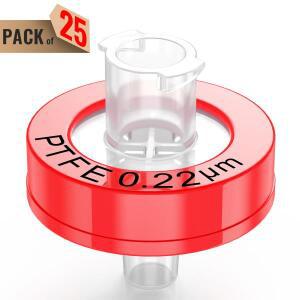 주사기 필터, PTFE 멤브레인 1.0μm/0.45μm/0.22μm 기공 크기, 직경 13mm, Ks-Tek의 25개