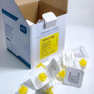 1박스(50개) 실험실용 0.22um/0.45um 멸균 주사기 필터 나일론/PES/PTFE 멤브레인 화학 장비