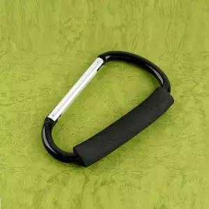 카라비너 D형 스틸 특대형 손잡이 16cm Black 고리