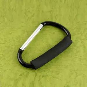 카라비너 D형 스틸 특대형 손잡이 16cm Black 고리