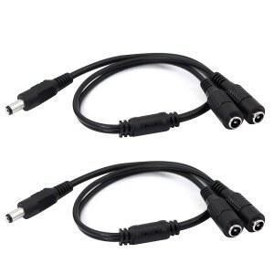 진투윤 DC Y 스플리터 케이블 1 남성에서 2 여성까지 5.5MM X 2.1MM 전원 연장 어댑터 케이블 CCTV 감시 카메라 라우터 DVR 및 기타 2PCS용 h67