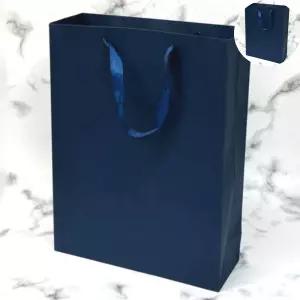 선물용종이가방 블루 무지 세로 직사각쇼핑백 종이가방 대