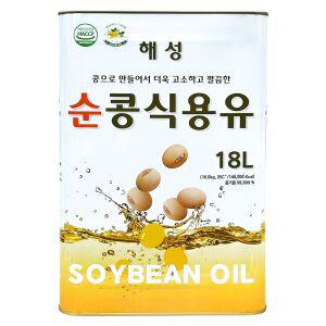 해성 식용유 콩식용유 말통 대두유 18리터 업소용 대용량 18L