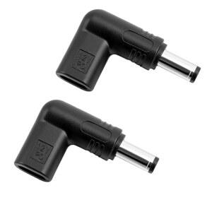 2 PCS USB 타입 C ~ 12V 어댑터 변환기용 스피커, 각도의 플러그 카메라 5.5MM 2.1MM 컴퓨터 조명, 암컷 케이블 충전기 커넥터 어댑터, 수컷 LED 라우터, 전원 DC X 90도