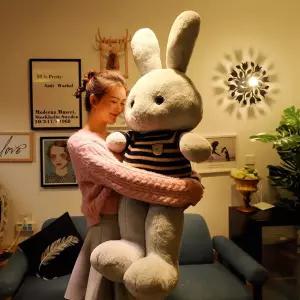 대형 130cm 수면 회색 키덜트 대왕 줄무늬 캐릭터 성인용 토끼 인형 바디필로우