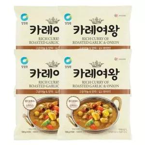 청정원 카레여왕 구운마늘&양파 분말(4인분) 간편요리 캠핑 엄마반찬 108g 4개