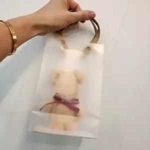 베이지 곰 자수 타월 답례품 손수건 포장 돌잔치 결혼식 어린이집 선물용 돌잔치 백일잔치