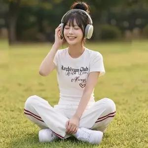 피오레하트티 반팔 레터링 여름 포인트 슬림핏 데일리 로고캐릭터