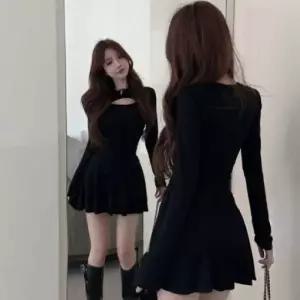 포인트 컷아웃 플레어 투피스 FSFD 0023 라인댄스복 미니 밸리댄스복 미니스커트 댄스치마 스커트 미니스커