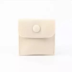 파우치 벨벳 악세사리 보관 주머니 반지 목걸이 아이보리 사각 7x7cm