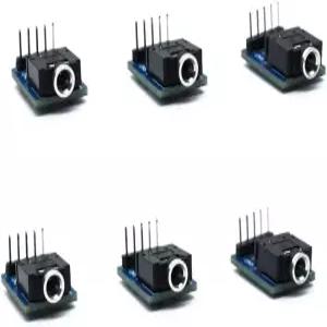 Treedix 6pcs 3.5mm 여성 오디오 잭 브레이크아웃 보드 플라스틱 PCB 마운트 5핀 스테레오 소켓 커넥터