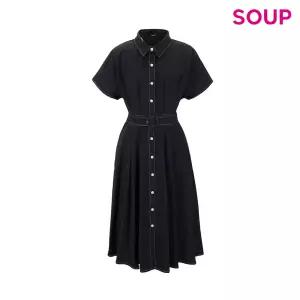 벨트 칼라 스티치 롱 원피스(SZ7OP80)