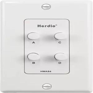 Herdio 인월 스피커 셀렉터 스위치 - 쌍을 위한 4채널 홈 오디오 컨트롤러 120W 피크 전력 지원
