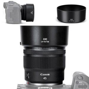 캐논 RF 45MM F1.2 STM용 JJC ES-73B 리버서블 렌즈 후드 그늘막 보호기 67MM 필터 및 캡과 호환 비네팅 금지