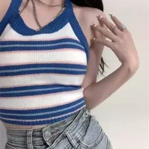 [SBD] 홀터넥 룩 바캉스 휴가 여름 단가라 코디 나시 크롭
