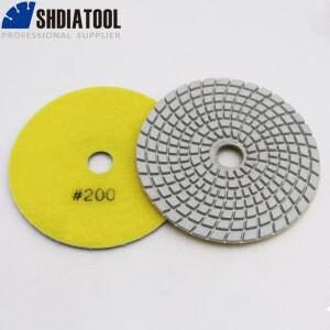 SHDIATOOL-6 개 #200 125mm 다이아몬드 습식 연마 패드 5 인치, 석재 화강암 대리석 화이트 본드 스톤 유