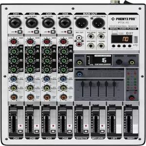 프로페셔널 오디오 믹서 페닉스 프로 사운드 콘솔 USB 인터페이스 포함 4채널 보드 DJ 스테레오 이퀄라이저