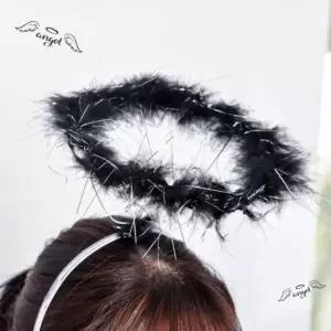[RIZPICK]천사 머리띠 파티 생일 헤어밴드 공주 천사링 블랙