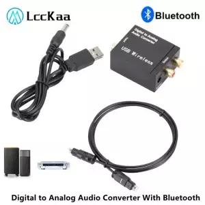 Bluetooth 디지털아날로그 오디오 변환기가있는 USB DAC 광섬유 Toslink 동축 신호RCA R/L 디코더