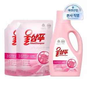 [울샴푸] 오리지널 (용기) 1L x 1개 + 리필 1.3L x 2개 (총 3개)