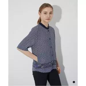 [올리비아로렌]데일리스트 보더 프린트 블라우스MDBNS4M4231