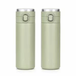 클리나 엣지 온도표시 원터치 텀블러 420ml, 2개