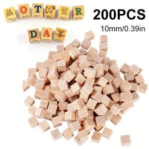 400개/200개/100개/50개의 작은 나무 큐브 1X1cm0.4X0.4인치 큐브-천연 블록-DIY용
