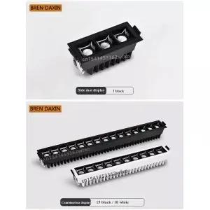 디밍이 가능한 LED 다운라이트 그릴 램프 스팟 실내2W/4W/6W/0W/20W/30W 매립형 스트립 전구 COB 천장 조명