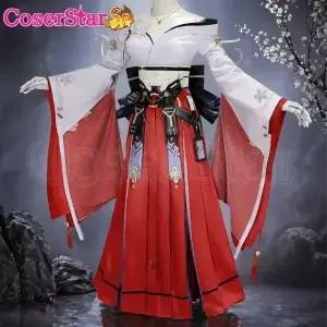 erStarSR Wuthering Wes Wuwa Hiyuki 프레 의상 복장 할로윈 게임 역할 놀이 유니폼 가발